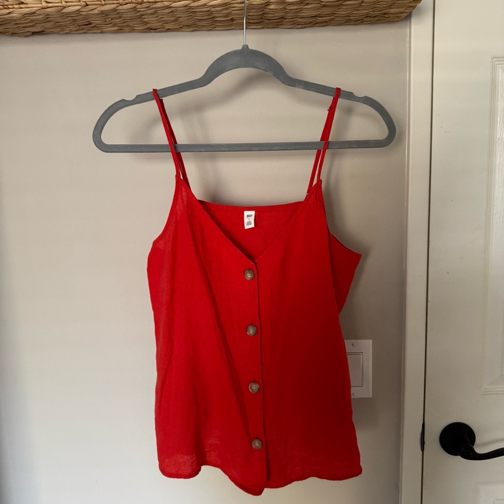 BP Vibrant Red Button-Front Camisole